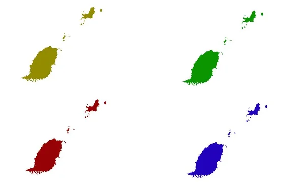 Mapa Sylwetki Kraju Grenada Karaibach — Wektor stockowy