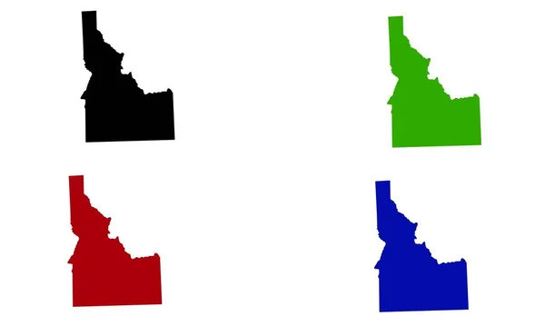 Silueta Mapa Del País Idaho Los Estados Unidos — Vector de stock