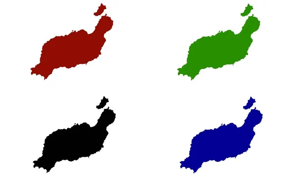 西班牙兰萨罗特岛的轮廓图 — 图库矢量图片