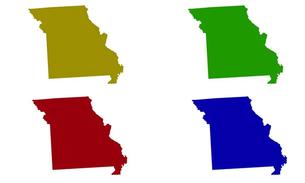 Kansas State Map Silhouette Den Vereinigten Staaten — Stockvektor