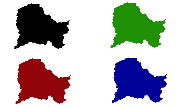 Mapa Sylwetki Miasta Paderborn Niemczech — Wektor stockowy