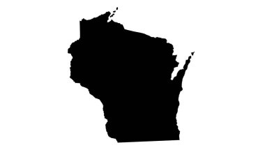 ABD 'de Wisconsin eyalet haritası silueti
