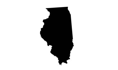 Illinois state map silhouette in the United States clipart