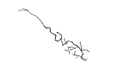 Asya 'daki Mekong nehri haritası silueti