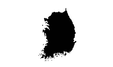 Güney Kore ülke haritası Doğu Asya 'da siluet