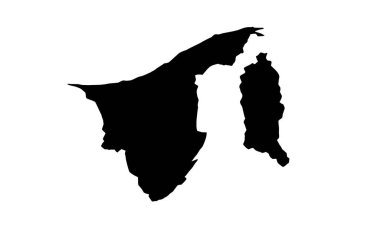Asya 'daki Brunei Darussalam ülke haritası silueti