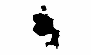 Rusya 'daki Novosibirsk şehrinin siluet haritası