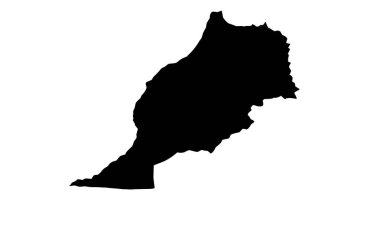 Kuzey Afrika 'daki Fas ülke haritası silueti