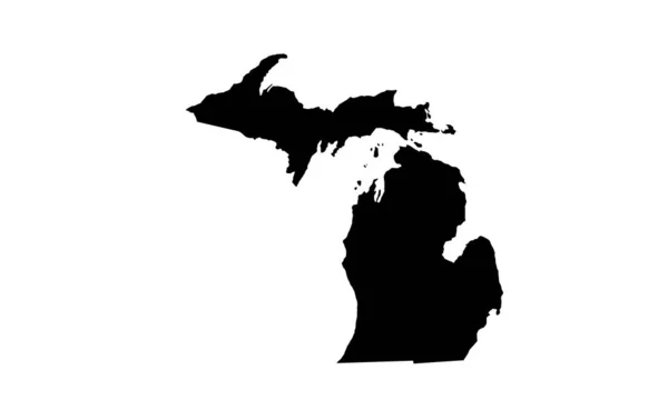 Michigan Mapa Estado Silhueta Nos Estados Unidos — Vetor de Stock