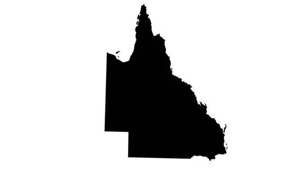 Queensland Χάρτη Σιλουέτα Στην Αυστραλία — Διανυσματικό Αρχείο