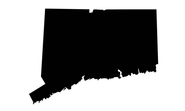 Silhueta Mapa País Connecticut Estados Unidos — Vetor de Stock