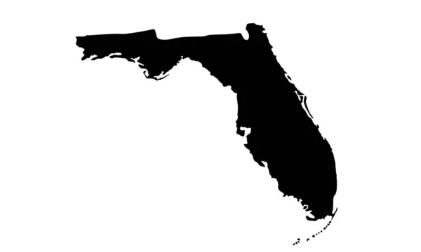 Florida State Map Silhouette Den Vereinigten Staaten — Stockvektor