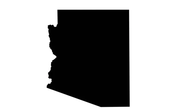 Arizonas State Map Silhouette Den Vereinigten Staaten — Stockvektor