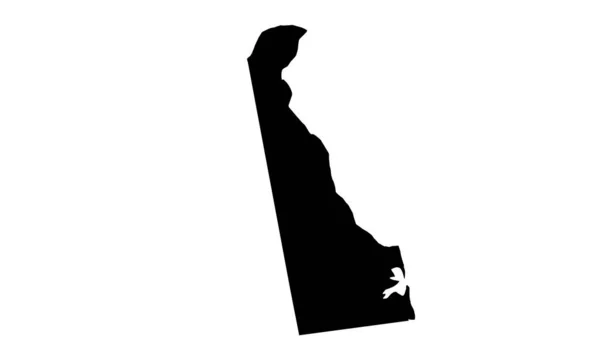 Abd Deki Delaware Eyaletlerinin Siluet Haritası — Stok Vektör