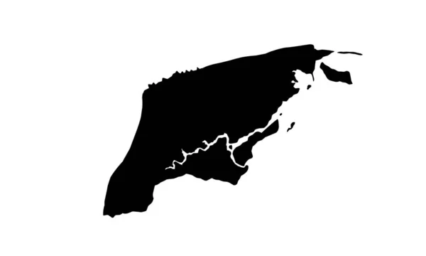 Silhueta Mapa Distrito Brunei Muara Brunei Darussalam —  Vetores de Stock