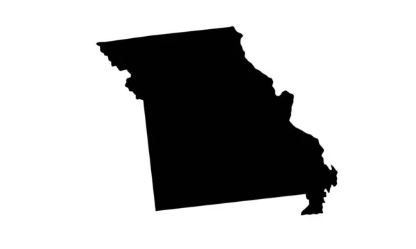 Mapa Del Estado Kansas Silueta Los Estados Unidos — Vector de stock