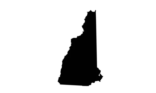 New Hampshire Silhouette Carte Pays Aux États Unis — Image vectorielle