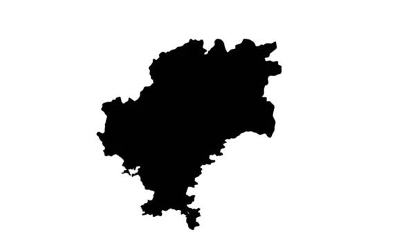 Silhouet Kaart Van Guiyang Stad China — Stockvector