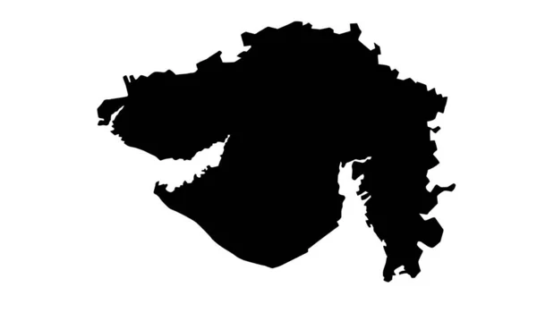 Silhouette Carte Gujarat Inde — Image vectorielle