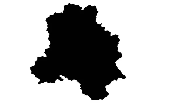 Delhi Città Mappa Silhouette India — Vettoriale Stock
