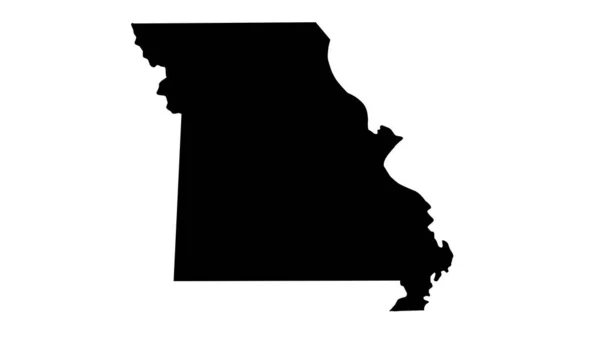 Missouri Státní Mapa Silueta Spojených Státech — Stockový vektor