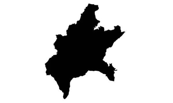 ブラジルのゴイアニア市のシルエット地図 — ストックベクタ