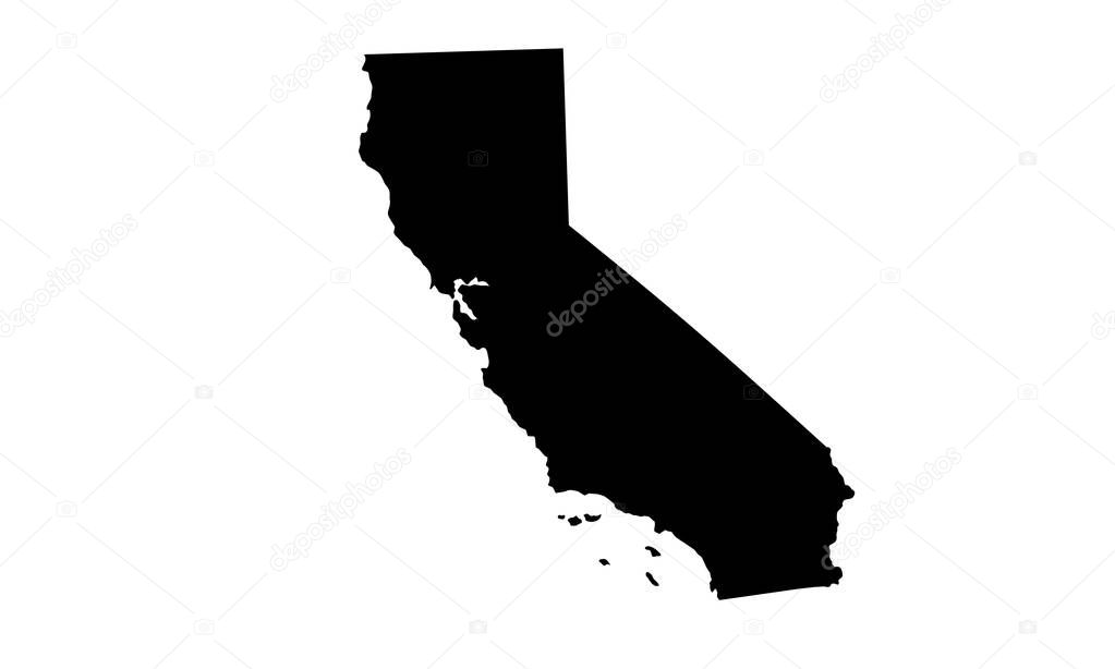California state map silhouette in the United States