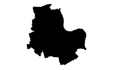 Silhouette map of the city of Neuss in Germany