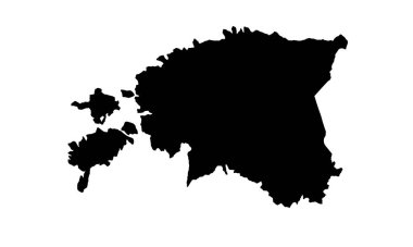 Estonya ülke haritası Avrupa 'da siluet