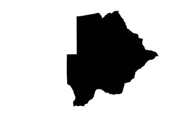 Güney Afrika 'da Botswana ülke haritası silueti