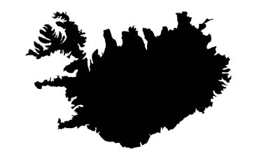 Avrupa 'da İzlanda ülke haritası silueti