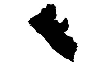 Batı Afrika 'daki Liberya ülkesinin siluet haritası.
