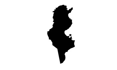 Kuzey Afrika 'da Tunus ülke haritası silueti