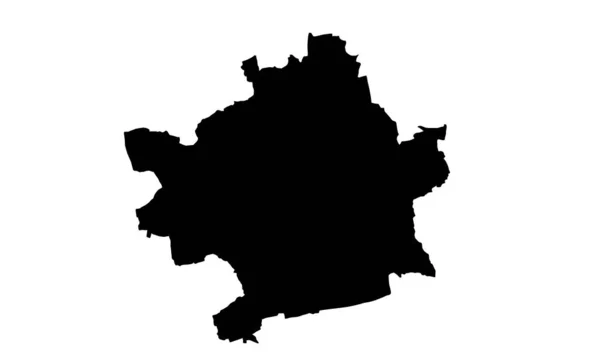 Erfurt City Map Silhouette Germany — Vector de stock
