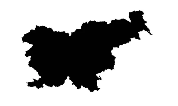 Silhouette Della Mappa Nazionale Della Slovenia Nei Balcani — Vettoriale Stock