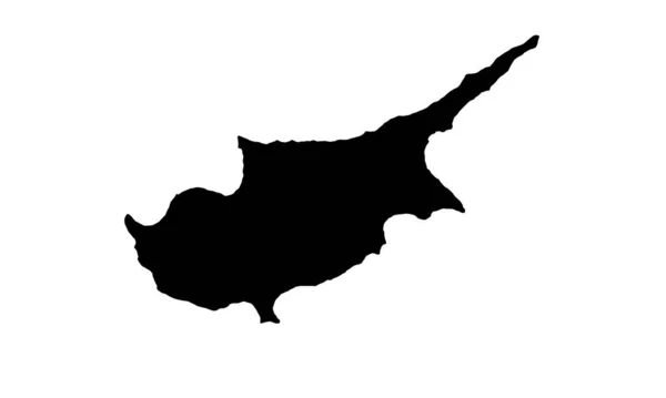 Κύπρος Χώρα Χάρτη Σιλουέτα Στη Μέση Ανατολή — Διανυσματικό Αρχείο