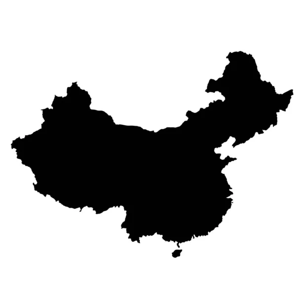 東アジアの中国の地図シルエット — ストックベクタ