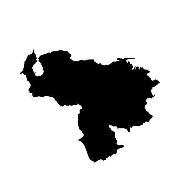 Venezuela Mappa Silhouette Sud America — Vettoriale Stock