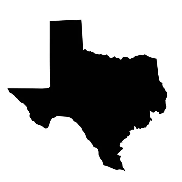 Silueta Del Mapa Estatal Texas Los Estados Unidos — Vector de stock