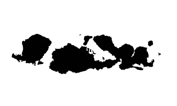 Carte Silhouette Ouest Île Nusa Tenggara Indonésie — Image vectorielle