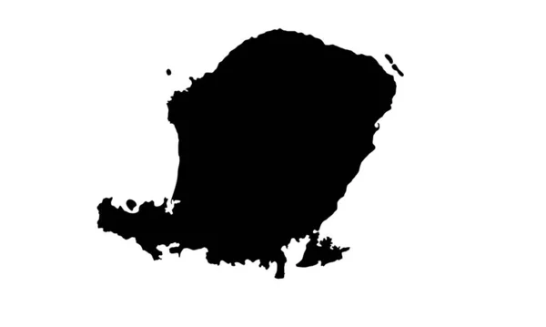 Silhouet Kaart Van Lombok Eiland Indonesië — Stockvector