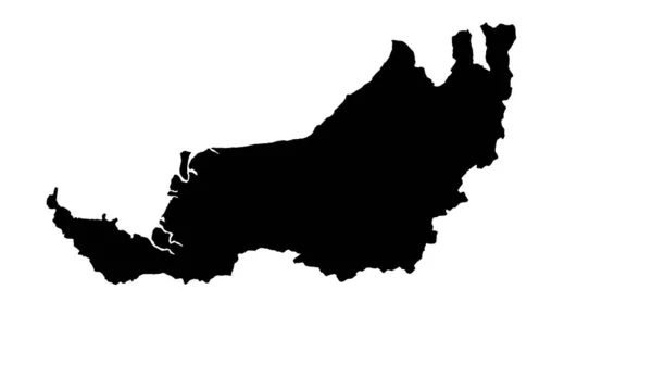 Silhueta Mapa Estado Sarawak Malásia —  Vetores de Stock