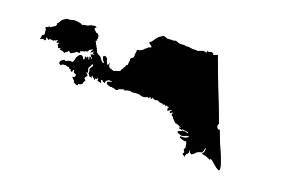 Silhueta Mapa Ilha Papua Indonésia —  Vetores de Stock