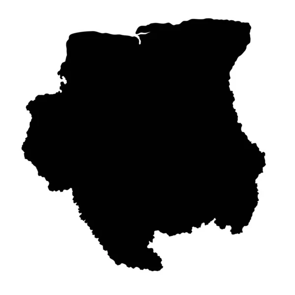 Suriname Landkarte Silhouette Südamerika — Stockvektor
