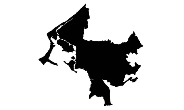 Cartagena Carte Ville Silhouette Colombie — Image vectorielle