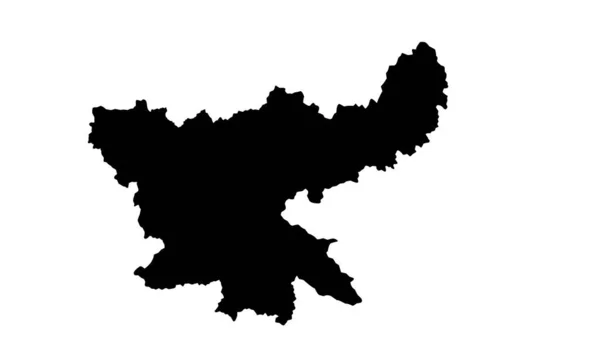 Jharkhand Mappa Del Paese Silhouette India — Vettoriale Stock