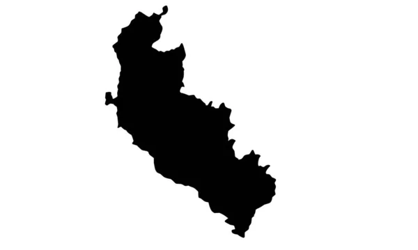 Silueta Mapa Ciudad Ica Perú — Vector de stock