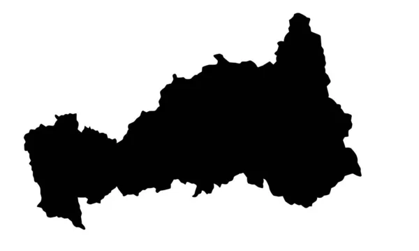 Mappa Silhouette Della Regione Pasco Perù — Vettoriale Stock