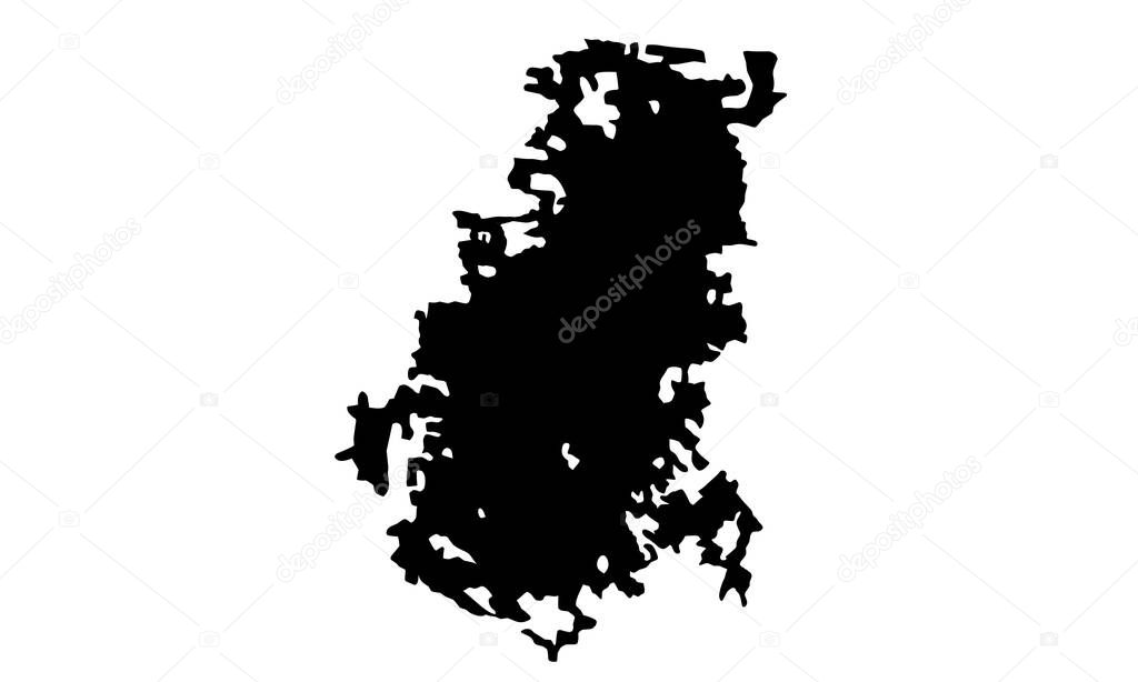 silhouette map of the city of Lafayette in Louisiana