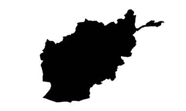 Güney Asya 'da Afganistan haritası silueti